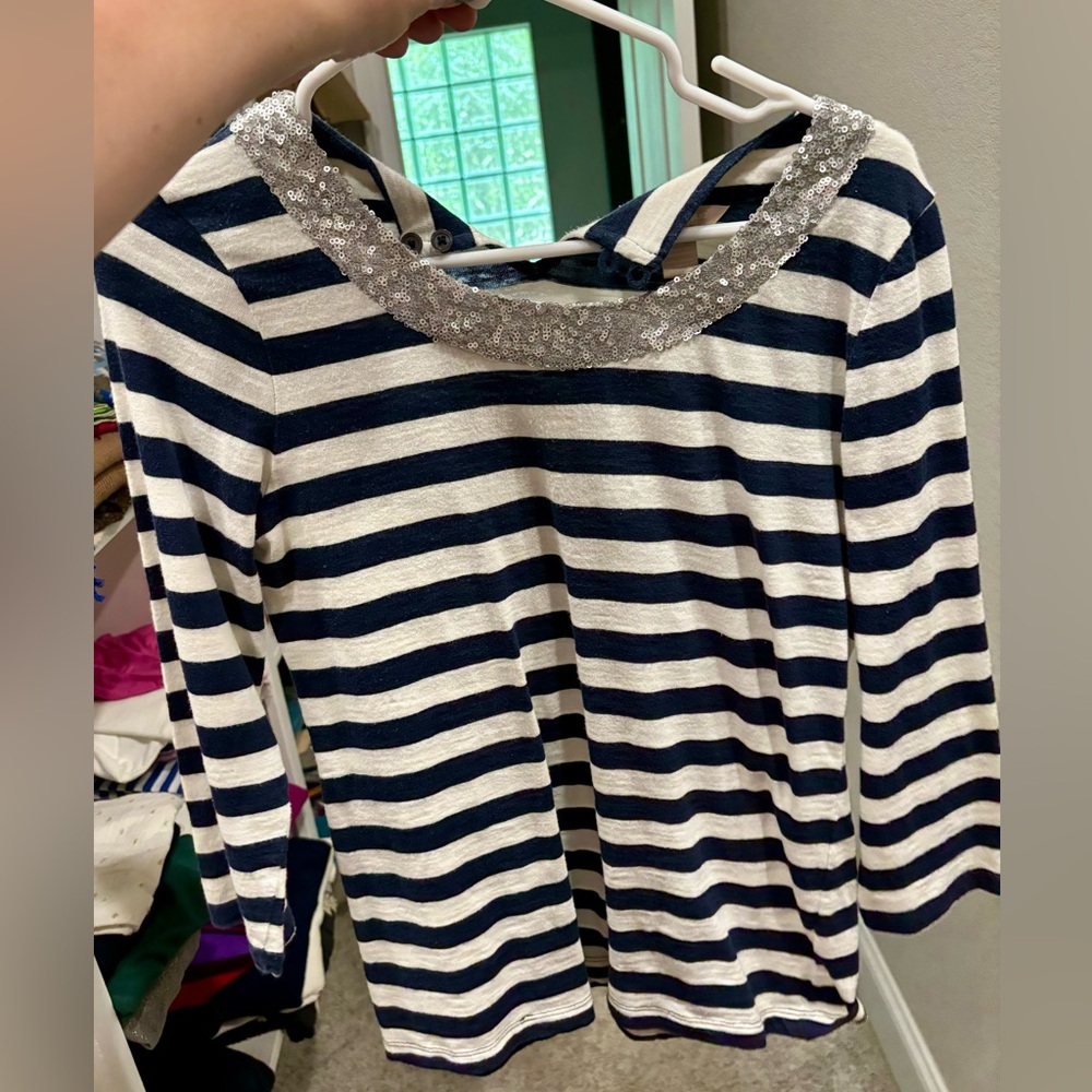 Banana Republic 3/4 sleeve top with glitter neckline Small